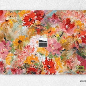 Surface Laptop 3 Stickers Microsoft Surface Skin Retro Flower Stickers Bottom Surface Book Decal Protector Cover