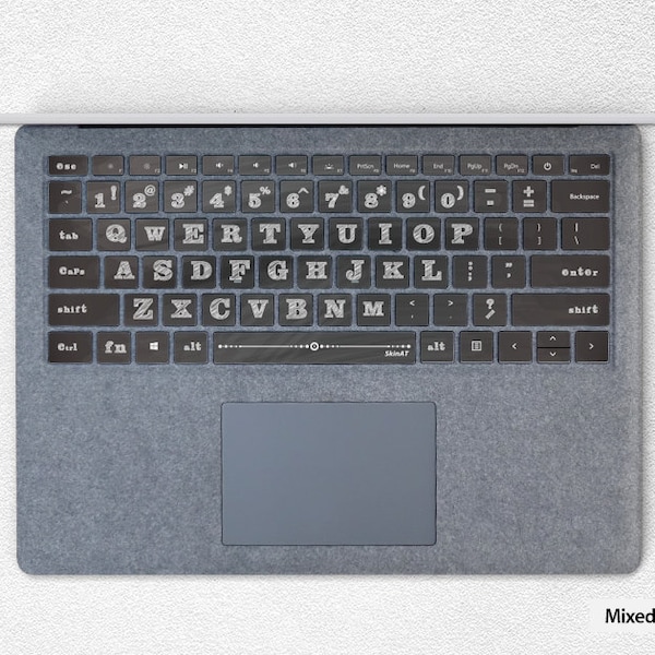 Adesivi per tastiera SurfaceBook 2, decalcomania per tasti singoli, protezione per laptop Surface con parole in gesso, coperture per Surface Pro, skin Microsoft per Surface Pro 7
