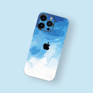 Serene Sky Watercolor iPhone Skin | Azure Ombre Effect iPhone Decal | Tranquil Blue Gradient iPhone Cover | Heavenly Hues iPhone Skin
