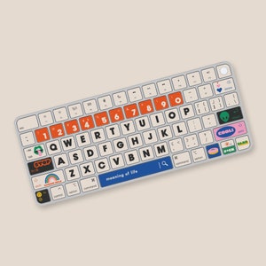 Trendy cool stickers Style Keyboard Sticker for Magic Keyboard with Touch ID Model A2449 or A2450, Keyboard Decals