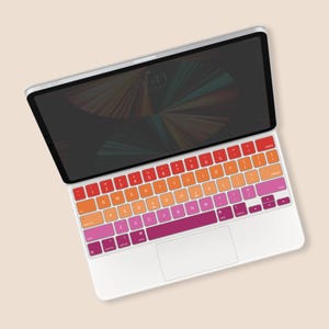 Lesbian Pride Flag Colors iPad Pro Magic Keyboard Stickers | LGBTQ+ Keyboard Stickers for Magic Keyboard for iPad Pro | Pride Stickers