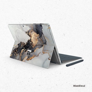 Surface Pro X Skin Surface Pro 7 Sticker Microsoft Surface Pro X Marbre doré Nouvelle coque arrière Surface Pro Sticker pour tablette