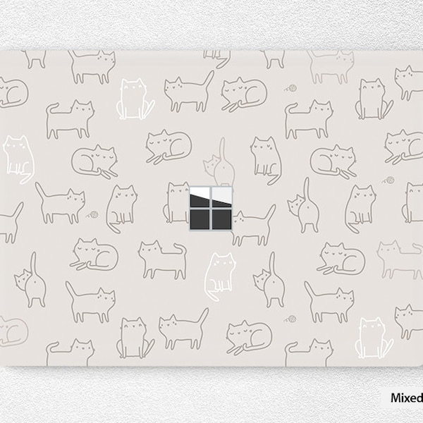 New Microsoft Surface Laptop Skin Sticker Top Surface Book Skin Bottom Surface Laptop Cat Group Skin Surface Book Decal Protector Cover