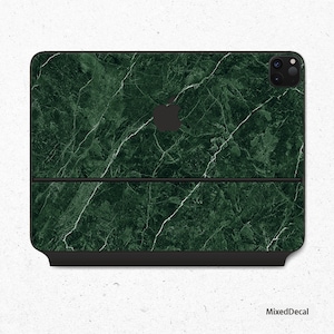 Green Marble Vinyl Skin Decal for Apple Magic Keyboard iPad Pro 12.9&quot;  iPad Pro 11 2020 Top and Bottom Skin