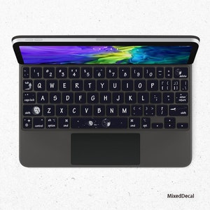 iPad Magic Keyboard Space Scene Key Skin, Cosmic Fantasy, iPad Pro Keyboard Film, Individual Key Sticker for iPad Pro Magic Keyboard