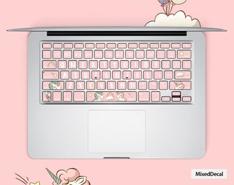 ピンクユニコーンキーボードステッカー MacBook Air M2キーボード
