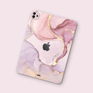 Pink Purple Marble Pattern iPad Skin | Luxury Design iPad Air Decal | Rose Gold Art iPad Cover | Premium Marble Design iPad Pro Decal