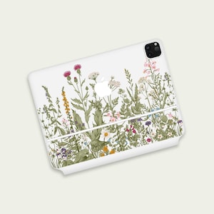 Nature&#39;s Blooms Clear Skin for iPad Pro Magic Keyboard | Natural Floral Theme iPad Magic Keyboard Cover | Meadow Flowers iPad Clear Decal