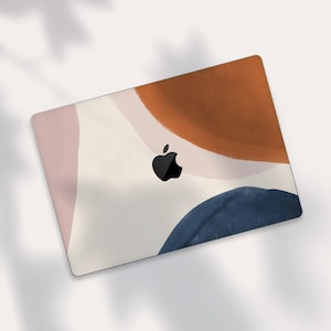 Abstract Geometric Design MacBook Protective Skin | Curved Shape Artwork MacBook Decal | Modern Minimalist Aesthetic MacBook Air Cover