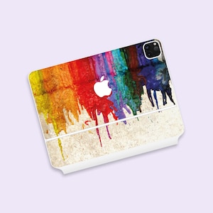 Rainbow Colors iPad Pro Magic Keyboard Skin | Dripping Paint iPad Pro Magic Keyboard Decal | Colorful Abstract iPad Air Magic Keyboard Wrap