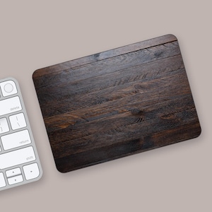 Skin pour trackpad magique à texture bois foncé | Sticker trackpad magique texture rustique | Housse pour pavé tactile magique de style vintage | Skin pour trackpad tons chauds