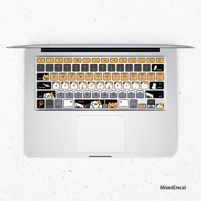 Happy Black Cat Keyboard Stickers Laptop Keyboard Cover Vinyl Etsy