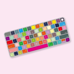 Colorful and splendid Style Keyboard Sticker for Magic Keyboard with Touch ID Model A2449 or A2450, Keyboard Decals