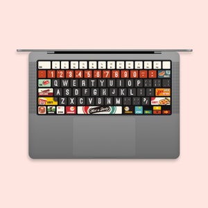 Sticker MacBook Tastatur Aufkleber | Die einzelnen Aufkleber der Tastatur MacBook Air Vinyl Key’s Skin| MacBook M1 Chip Zubehör | Thema Essen