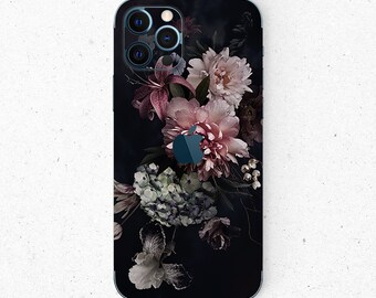 Dark flower iPhone 14 Pro Skin iPhone 13 case iPhone 12 decals iPhone 12 Pro Stickers iPhone back Vinyl Skin