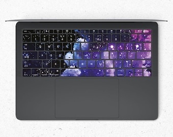 Purple Galaxy MacBook Air Keyboard Keys Skin MacBook Pro 15 stickers MacBook Pro 13 Touch Bar Keyboard Skin MacBook Pro 16 Decal