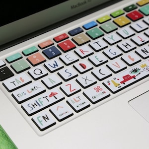 Adesivos de teclado brancos fofos para laptop MacBook Decalque de teclado MacBook Air 13 Adesivo MacBook Pro 16 adesivos MacBook Pro 13 kits Skin