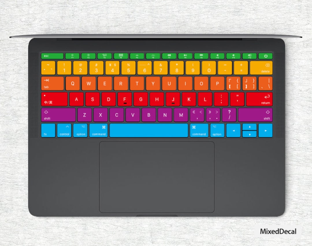 Rainbow Gradient MacBook Keyboard Stickers – Matte Finish Color Keys - Etsy