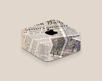 Vintage Newspaper Mac Mini M4 Skin, Retro Old Paper Print Mac Mini Decal, Classic Typography Desktop Wrap Gift