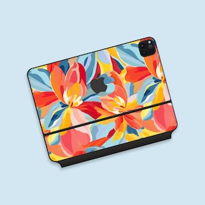 Kawaii Bloom iPad Magic Keyboard Skin ,iPad Magic Keyboard Decal, Artistic Hand-Drawn Design, Easy-to-Apply, 3M Adhesive,Scratch-Resistant