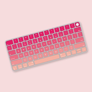 Gradual Light Pink Keyboard Sticker for Magic Keyboard with Touch ID Model A2449 or A2450, Keyboard Decals