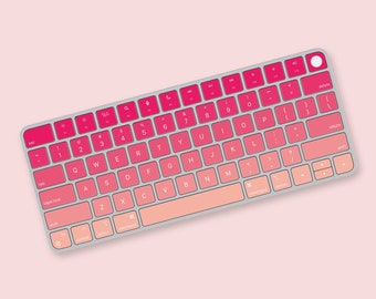 Gradual Light Pink Keyboard Sticker for Magic Keyboard with Touch ID Model A2449 or A2450, Keyboard Decals