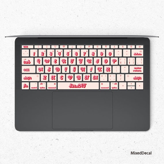 Adesivi per tastiera MacBook con carattere rosa/Adesivi