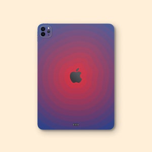 Gradient Color Design from Apple Logo iPad Skin | Concentric Circles iPad Skin | Bright Red to Deep Blue iPad Decal | Aesthetic iPad Skin