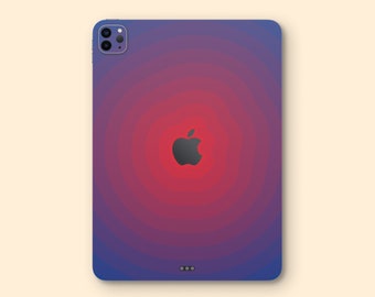 Gradient Color Design from Apple Logo iPad Skin | Concentric Circles iPad Skin | Bright Red to Deep Blue iPad Decal | Aesthetic iPad Skin