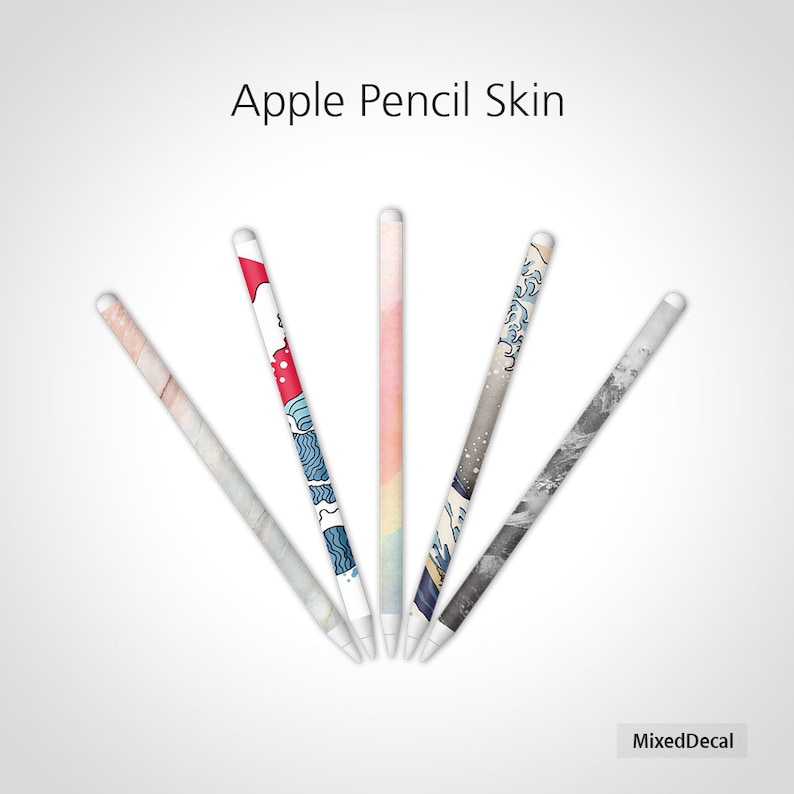 Deux fils de chaîne Apple Pencil Skin Art de haute qualité Avery vinyle autocollant disponible pour Apple Pencil 1 ou 2 génération Apple Pencil Skin Marble image 1