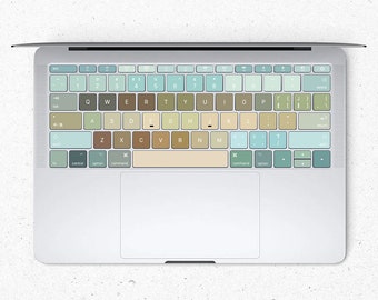 Green color block MacBook keyboard Stickers| Keyboard key's individual Stickers| MacBook Air Vinyl Key’s Skin| MacBook M1 Chip Accessories
