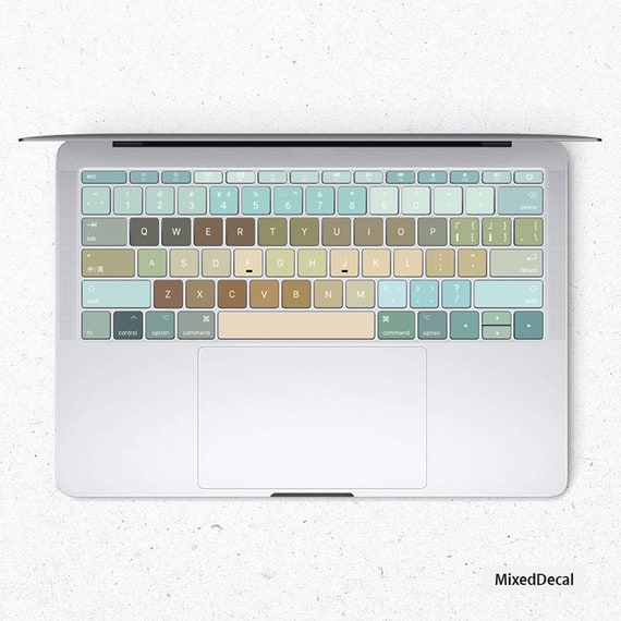 Adesivi per tastiera MacBook a blocchi di colore verde/Adesivi