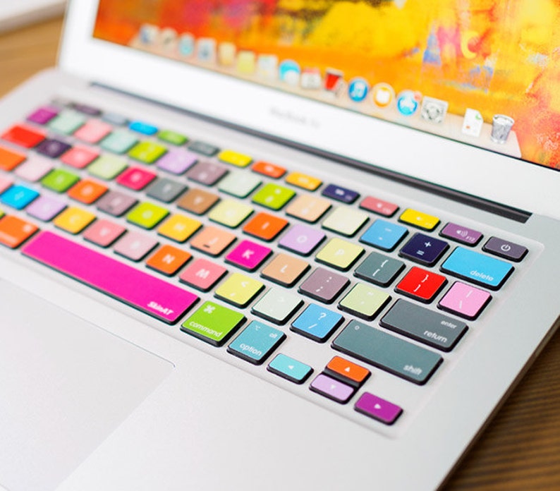 Retro Keyboard Stickers MacBook Air Skin MacBook Keyboard Decal MacBook Pro 15 kits Skin Touch Bar 2017 Laptop Keyboard Stickers Mac Decal image 1