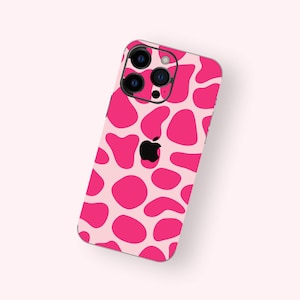 Rosa Leder-Druck für iPhone 14 Skin iPhone 13 Aufkleber iPhone 13 Pro Skin iPhone 13 Decals iPhone 12 Sticker iPhone Back Vinyl Cover