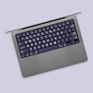 Kawaii Giant Letters MacBook Keyboard Skin, Solid Color MacBook Pro Keyboard Decal, Contrasting Colors, MacBook Pro & Air Keyboard Sticker
