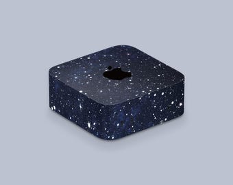 Deep Blue Galaxy Mac Mini M4 Wrap for Dark Desk Setup