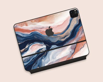 Ocean Wave Marble iPad Pro Magic Keyboard Decal, Fluid Art iPad Air Magic Keyboard Wrap, Luxury Boho Skin