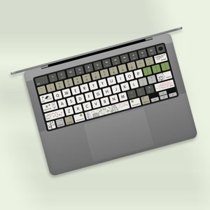 MacBook Air 13 Keyboard Key&#39;s Stickers MacBook Pro 16 Keyboard Avery Vinyl Individual Key&#39;s Skin MacBook M1 Stickers Gray Forest Nature