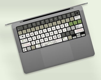 MacBook Air 13 Keyboard Key's Stickers MacBook Pro 16 Keyboard Avery Vinyl Individual Key's Skin MacBook M1 Stickers Gray Forest Nature