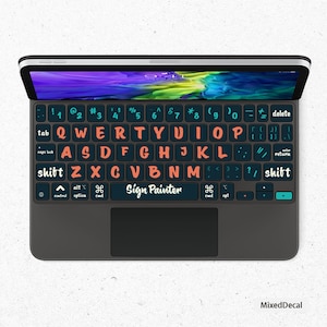 iPad Magic Keyboard Keys Skin iPad Pro 12.9 iPad Pro 11 Q Font iPad Keyboard Skin Individual Stickers