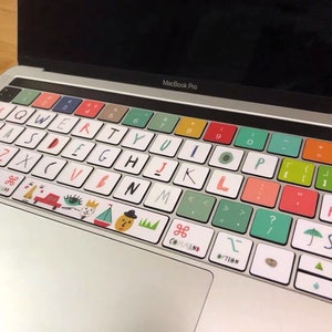 White Cute Skins Keyboard Stickers Laptop MacBook Keyboard Decal MacBook Air 13 Sticker MacBook Pro 16 stickers MacBook Pro 13 kits Skin image 3
