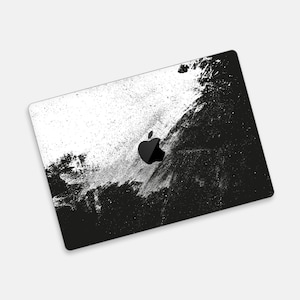 Black and White Ink Splash MacBook Pro Skin | Monochrome Eruption MacBook Cover | Abstract Art MacBook Decal | Ink Blot Laptop Decal