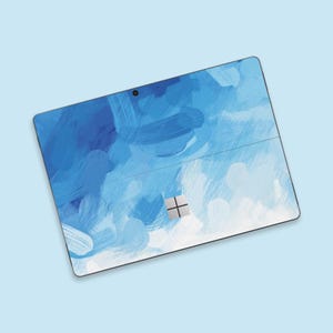Serene Sky Watercolor Surface Pro Skin | Decalque Tranquil Blue Gradient Surface Pro | Envoltório protetor Airy Watercolor Texture Surface Pro