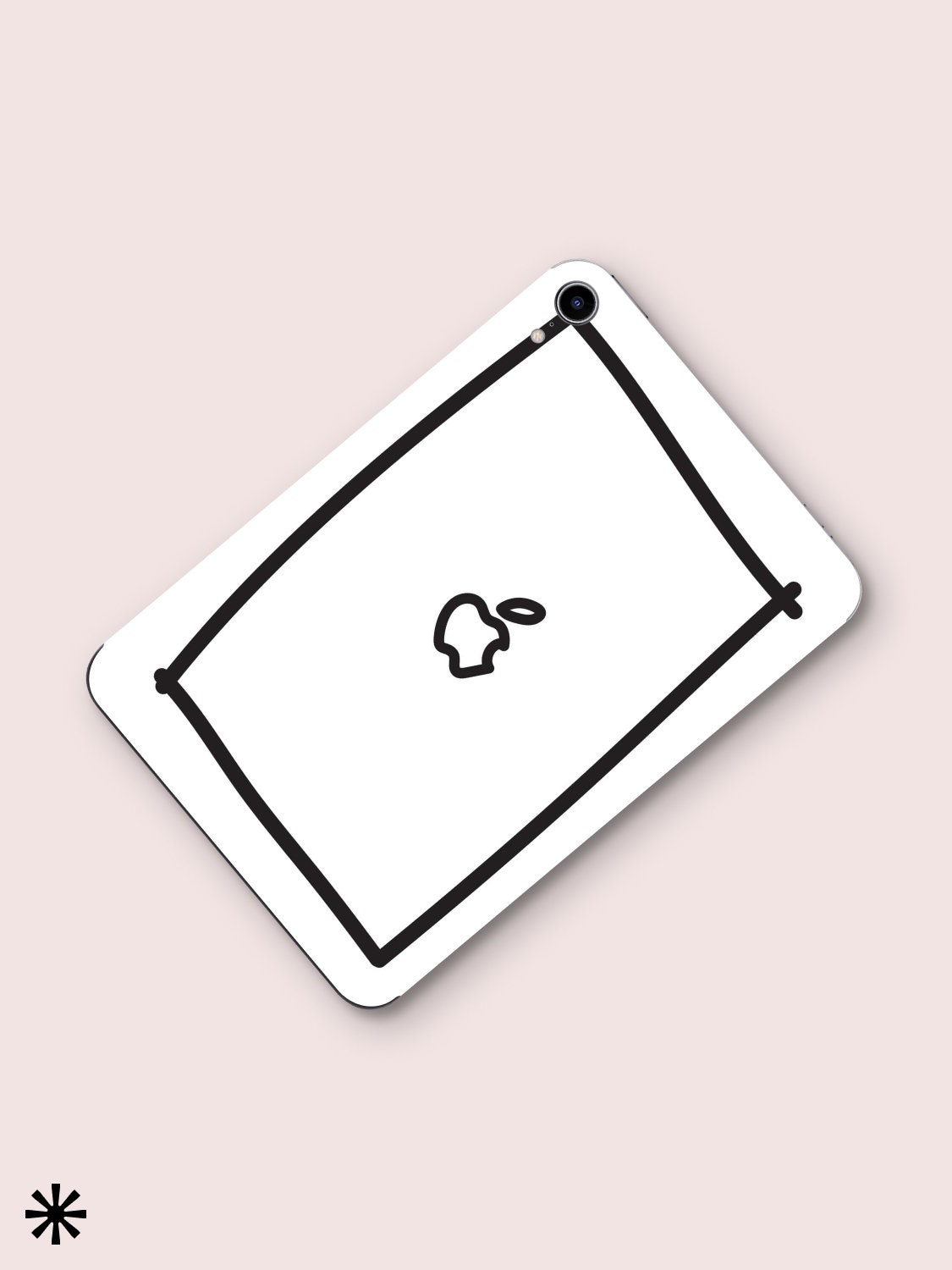Ipad Mini Back Sticker Layout Black Lines iPad Skin iPad Pro 12.9 Decal iPad Air 4 Back Skin iPad ...