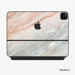 Orange Marble Vinyl Skin Decal for Apple Magic Keyboard iPad Pro 12.9&quot;  iPad Pro 11 2020 Top and Bottom Skin