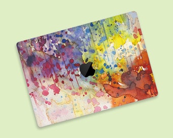 Abstract Watercolor MacBook Air Skin | Vivid Colors Watercolor Aesthetics MacBook Pro Decal | Creative Splash MacBook Protective Skin