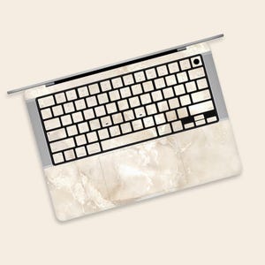 Luxurious Marble Design MacBook Air Skin | Cream Tones Stone Pattern MacBook Pro Decal | Classic Marble Look MacBook Pro 14 Protective Wrap