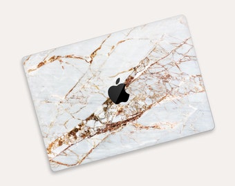 Skin pour MacBook, marbre veiné d'or | Film de protection Stone Luxe pour MacBook Pro | Étui pour MacBook Air Marble Elegance | Skin MacBook classique marbré