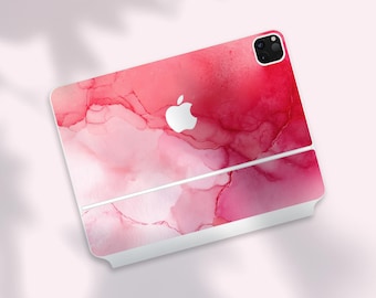 Rose Watercolor iPad Air Magic Keyboard Skin, Blush Ombre iPad Pro Keyboard Wrap
