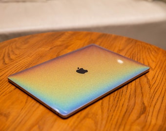 Skin pour MacBook réfléchissant l'arc-en-ciel pour des changements de couleur dynamiques, Skin de protection pour MacBook Pro, Skin pour MacBook avec effets spéciaux sous la lumière, Film 3M